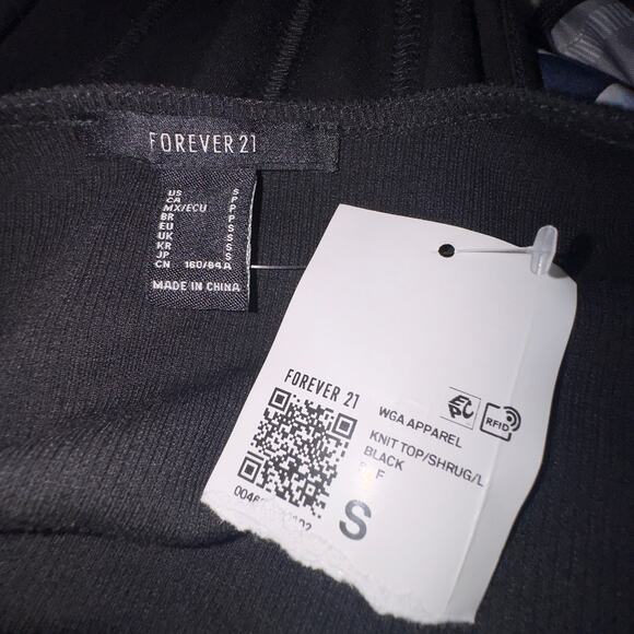 Forever 21 black corset crop top women’s size small NWT - Picture 8 of 8